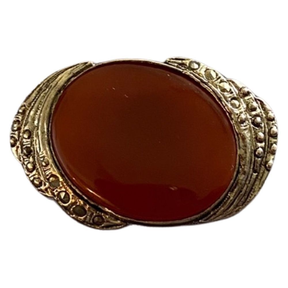 Vintage Carnelian Oval Brooch